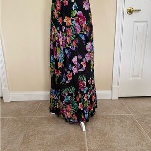 Johnny Was Floral Maxi Skirt in Black